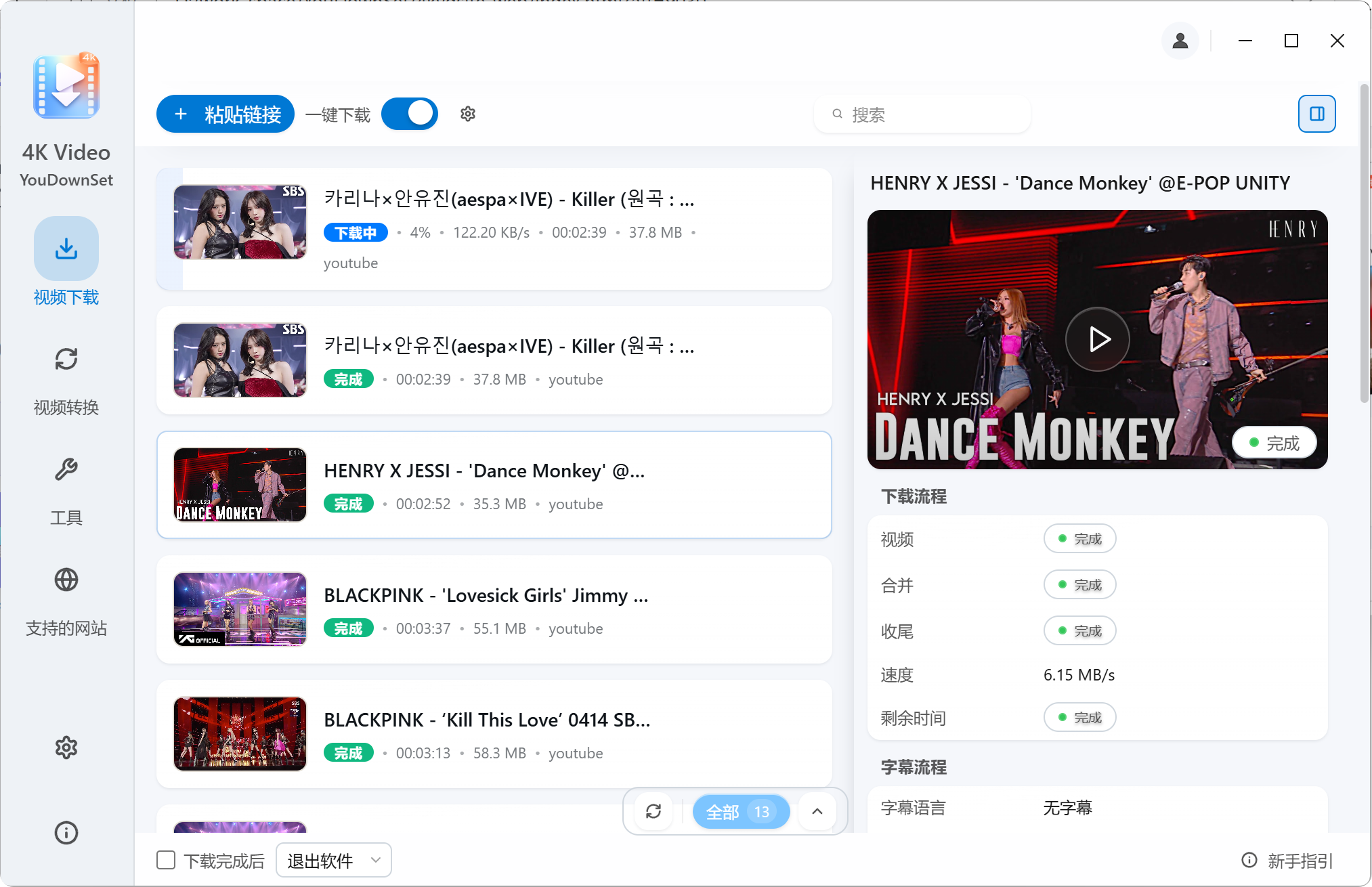 YouDownSet 视频下载工具主界面截图